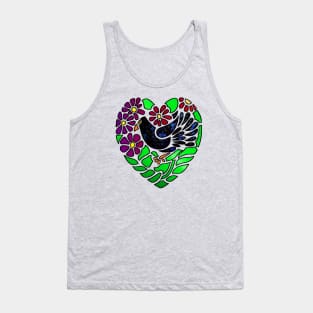 Gothic Bird in Heart Tank Top